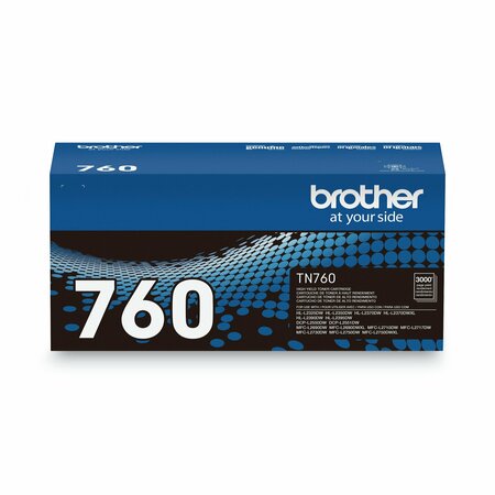 Brother TN760 High-Yield Toner, 3000 Page-Yield, B TN760